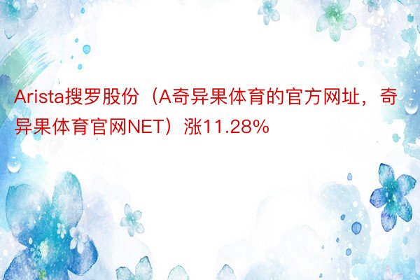 Arista搜罗股份（A奇异果体育的官方网址，奇异果体育官网NET）涨11.28%